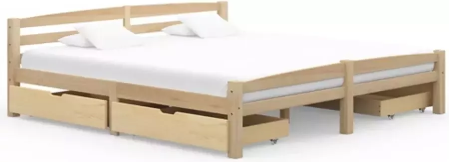 VidaXL Bedframe met 4 lades massief grenenhout 200x200 cm