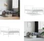 VidaXL Bedframe met hoofd- en voeteneinde metaal wit 107x203 cm Bedframe Bedframes Eenpersoonsbed Bed - Thumbnail 1