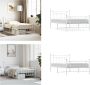 VidaXL Bedframe met hoofd- en voeteneinde metaal wit 107x203 cm Bedframe Bedframes Eenpersoonsbed Bed - Thumbnail 2