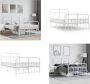 VidaXL Bedframe met hoofd- en voeteneinde metaal wit 120 x 190 cm Bedframe Bedframes Tweepersoonsbed Bed - Thumbnail 1