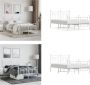 VidaXL Bedframe met hoofd- en voeteneinde metaal wit 135x190 cm Bedframe Bedframes Tweepersoonsbed Bed - Thumbnail 1