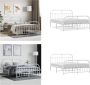 VidaXL Bedframe met hoofd- en voeteneinde metaal wit 140x190 cm Bedframe Bedframes Tweepersoonsbed Bed - Thumbnail 4