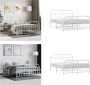 VidaXL Bedframe met hoofd- en voeteneinde metaal wit 150x200 cm Bedframe Bedframes Tweepersoonsbed Bed - Thumbnail 1