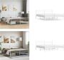 VidaXL Bedframe met hoofd- en voeteneinde metaal wit 180x200 cm Bedframe Bedframes Tweepersoonsbed Bed - Thumbnail 2