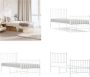 VidaXL Bedframe met hoofd- en voeteneinde metaal wit 75x190 cm Bedframe Bedframes Eenpersoonsbed Bed - Thumbnail 4