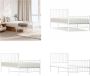 VidaXL Bedframe met hoofd- en voeteneinde metaal wit 90x190 cm Bedframe Bedframes Eenpersoonsbed Bed - Thumbnail 3