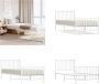 VidaXL Bedframe met hoofd- en voeteneinde metaal wit 90x200 cm Bedframe Bedframes Eenpersoonsbed Bed - Thumbnail 2