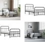 VidaXL Bedframe met hoofd- en voeteneinde metaal zwart 100x190 cm Bedframe Bedframes Eenpersoonsbed Bed - Thumbnail 3