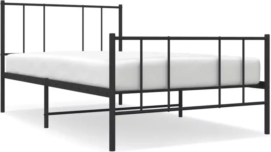 VidaXL -Bedframe-met-hoofd--en-voeteneinde-metaal-zwart-107x203-cm - Foto 19