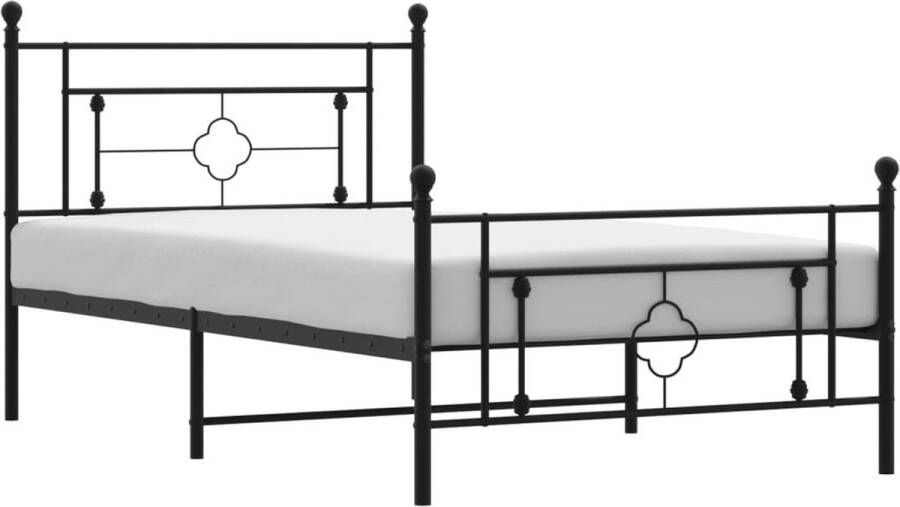 VidaXL -Bedframe-met-hoofd--en-voeteneinde-metaal-zwart-107x203-cm - Foto 18