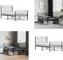 VidaXL Bedframe met hoofd- en voeteneinde metaal zwart 107x203 cm Bedframe Bedframes Eenpersoonsbed Bed - Thumbnail 1