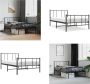 VidaXL Bedframe met hoofd- en voeteneinde metaal zwart 107x203 cm Bedframe Bedframes Eenpersoonsbed Bed - Thumbnail 3