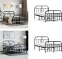 VidaXL Bedframe met hoofd- en voeteneinde metaal zwart 120x190 cm Bedframe Bedframes Tweepersoonsbed Bed - Thumbnail 1