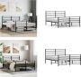 VidaXL Bedframe met hoofd- en voeteneinde metaal zwart 120x190 cm Bedframe Bedframes Tweepersoonsbed Bed - Thumbnail 2