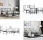 VidaXL Bedframe met hoofd- en voeteneinde metaal zwart 120x190 cm Bedframe Bedframes Tweepersoonsbed Bed - Thumbnail 3