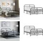 VidaXL Bedframe met hoofd- en voeteneinde metaal zwart 135x190 cm Bedframe Bedframes Tweepersoonsbed Bed - Thumbnail 1