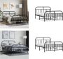 VidaXL Bedframe met hoofd- en voeteneinde metaal zwart 140x190 cm Bedframe Bedframes Tweepersoonsbed Bed - Thumbnail 1