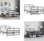 VidaXL Bedframe met hoofd- en voeteneinde metaal zwart 140x190 cm Bedframe Bedframes Tweepersoonsbed Bed - Thumbnail 2