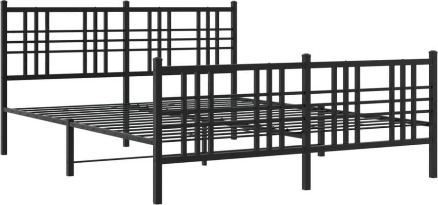 VidaXL -Bedframe-met-hoofd--en-voeteneinde-metaal-zwart-160x200-cm