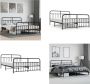 VidaXL Bedframe met hoofd- en voeteneinde metaal zwart 160x200 cm Bedframe Bedframes Tweepersoonsbed Bed - Thumbnail 2