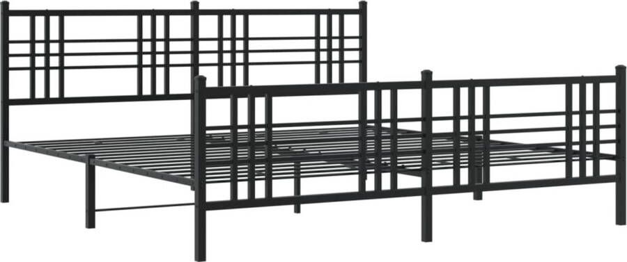 VidaXL -Bedframe-met-hoofd--en-voeteneinde-metaal-zwart-180x200-cm