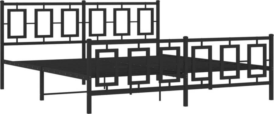 VidaXL -Bedframe-met-hoofd--en-voeteneinde-metaal-zwart-183x213-cm - Foto 2