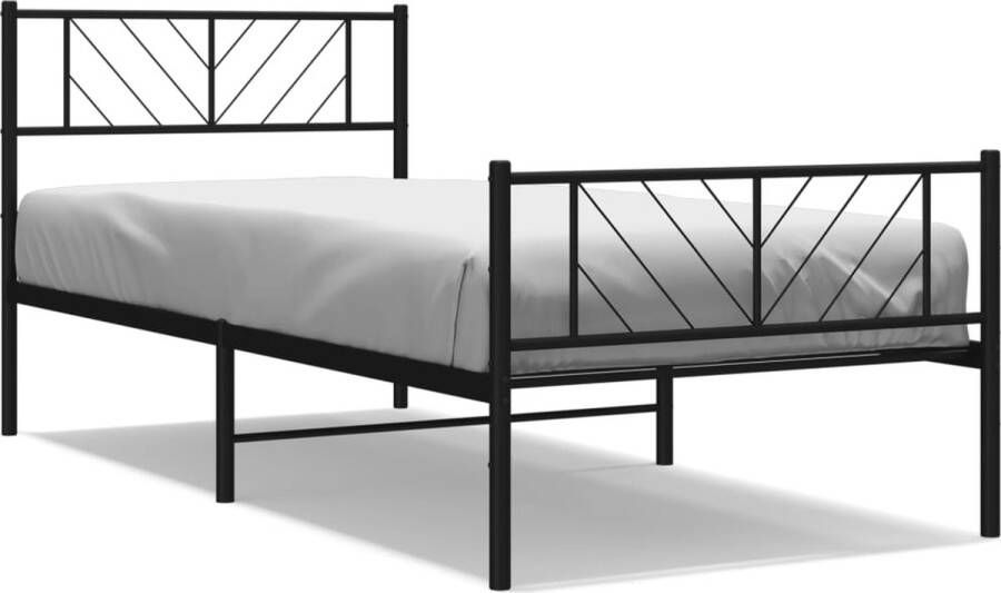 VidaXL Bedframe Zwart Metaal 80x200 cm Metalen Bed Frame Klassiek Bed Zwarte Bed Staal Bedframe Boxspring Bed Tweepersoons Bed Slaapcomfort Budgetvriendelijke Bed Klein Bed - Foto 2