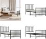 VidaXL Bedframe met hoofd- en voeteneinde metaal zwart 75x190 cm Bedframe Bedframes Eenpersoonsbed Bed - Thumbnail 1