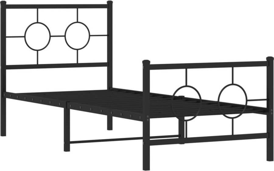 VidaXL Bedframe met hoofd- en voeteneindeÂ metaal zwart 80x200 cm - Foto 6