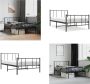 VidaXL Bedframe met hoofd- en voeteneinde metaal zwart 80x200 cm Bedframe Bedframes Eenpersoonsbed Bed - Thumbnail 3