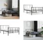 VidaXL Bedframe met hoofd- en voeteneinde metaal zwart 90x190 cm Bedframe Bedframes Eenpersoonsbed Bed - Thumbnail 2