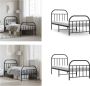 VidaXL Bedframe met hoofd- en voeteneinde metaal zwart 90x190 cm Bedframe Bedframes Eenpersoonsbed Bed - Thumbnail 3