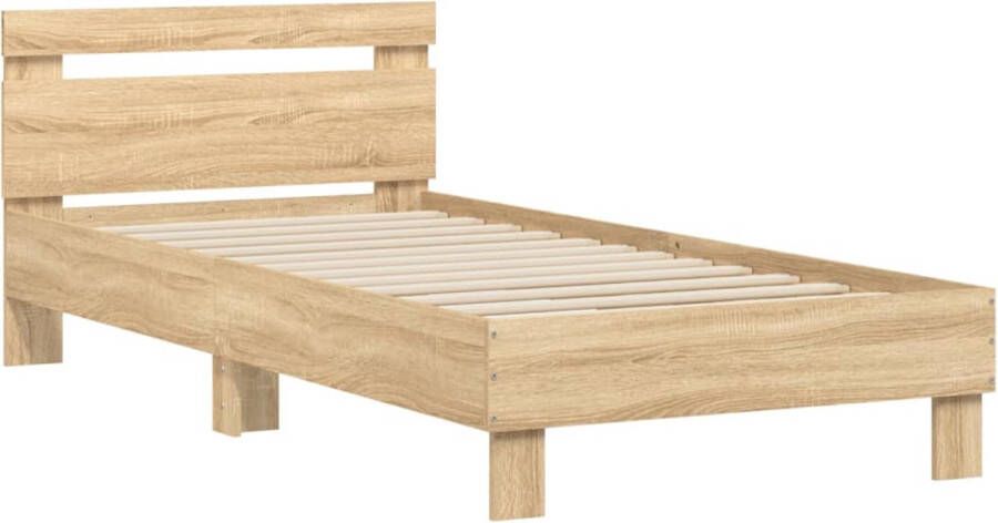 VidaXL -Bedframe-met-hoofdbord-bewerkt-hout-sonoma-eiken-75x190-cm - Foto 7