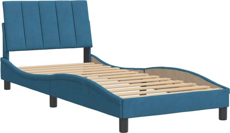 VidaXL Bedframe zonder matras Hanko fluweel blauw 80x200 cm - Foto 4