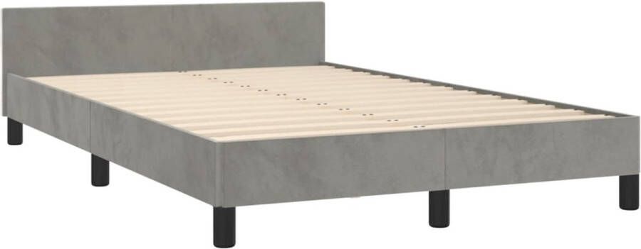 VidaXL -Bedframe-met-hoofdbord-fluweel-lichtgrijs-120x190-cm - Foto 5
