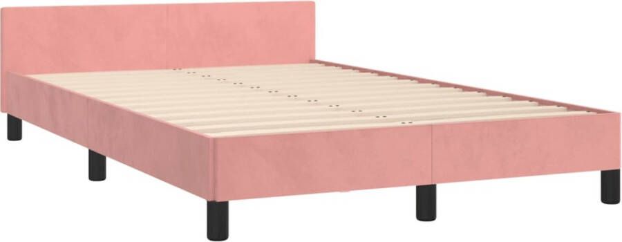 VidaXL -Bedframe-met-hoofdbord-fluweel-roze-120x190-cm - Foto 7