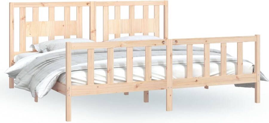 VidaXL -Bedframe-met-hoofdbord-grenenhout-180x200-cm-6FT-Super-King