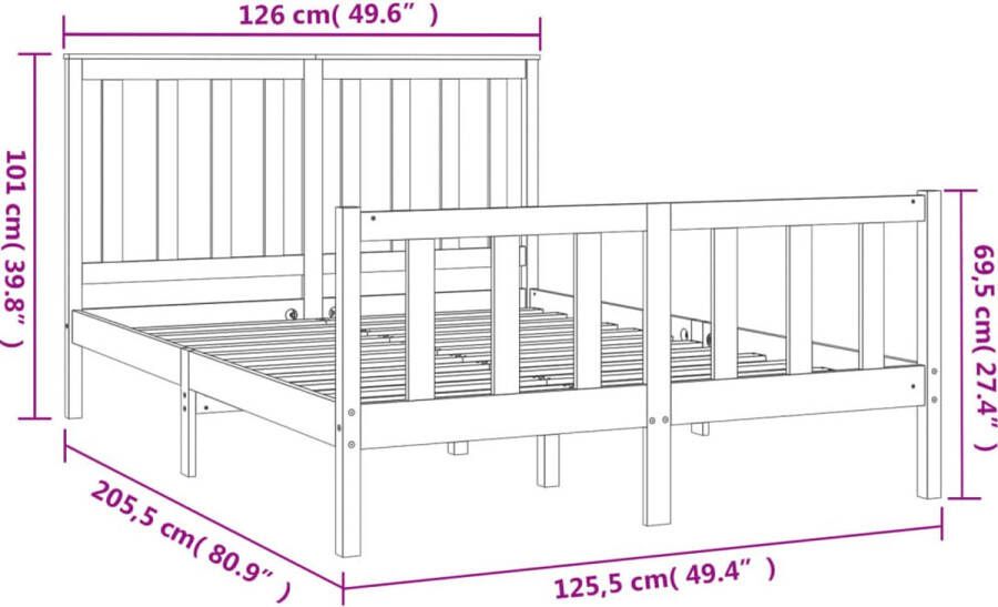 VidaXL -Bedframe-met-hoofdbord-grenenhout-honingbruin-120x200-cm