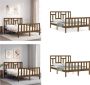 VidaXL Bedframe met hoofdbord hout honingbruin 4FT Small Double Bedframe Bedframes Bed Tweepersoonsbed - Thumbnail 1