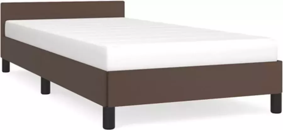 VidaXL Bedframe met hoofdeinde zonder matras 100x200 cm bruin - Foto 3