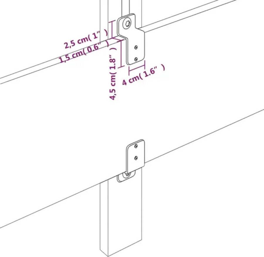 VidaXL -Bedframe-met-hoofdbord-kunstleer-bruin-100x200-cm - Foto 4