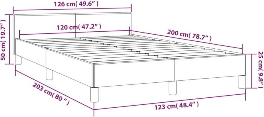 VIDAXL Bedframe met hoofdeinde zonder matras 120x200 cm bruin - Foto 2