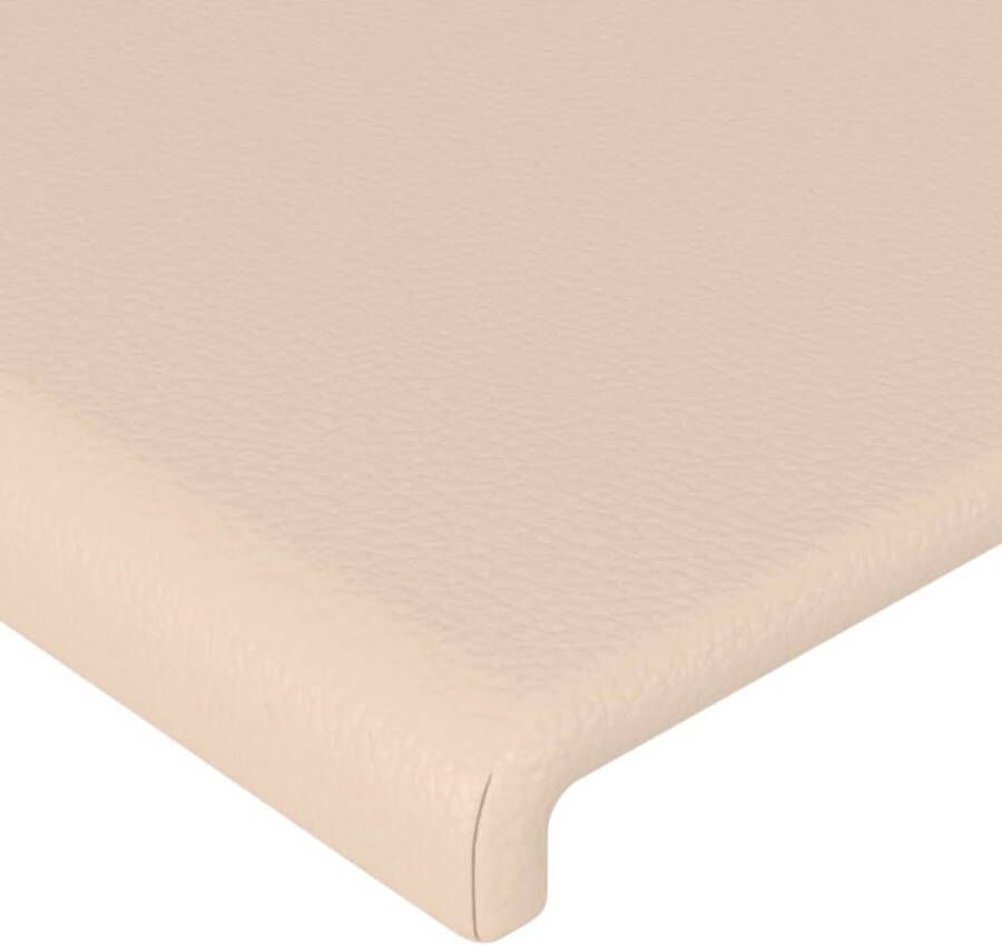 VidaXL -Bedframe-met-hoofdbord-kunstleer-cappuccinokleurig-140x200-cm - Foto 2