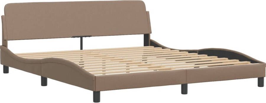VidaXL -Bedframe-met-hoofdbord-kunstleer-cappuccinokleurig-180x200-cm - Foto 4