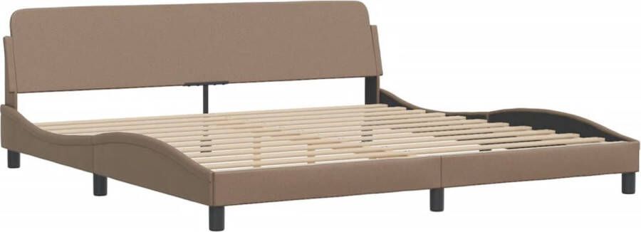 VidaXL -Bedframe-met-hoofdbord-kunstleer-cappuccinokleurig-200x200-cm - Foto 4