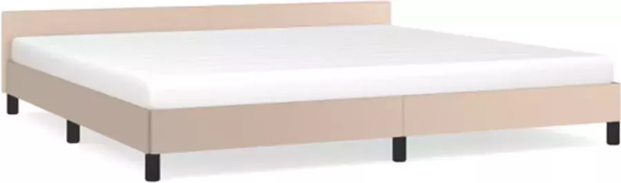 VidaXL -Bedframe-met-hoofdbord-kunstleer-cappuccinokleurig-200x200-cm - Foto 3
