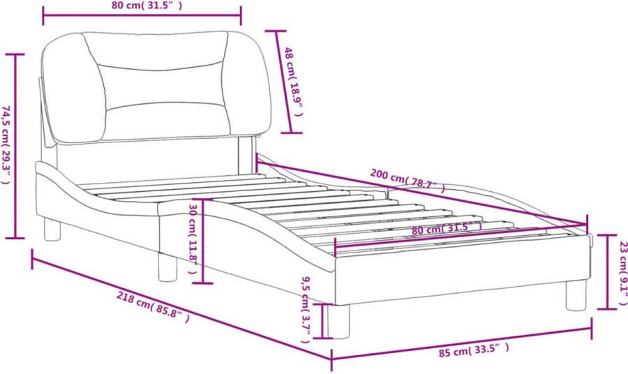 VidaXL Bedframe zonder matras Hvar kunstleer cappucinnokleurig 80x200 cm - Foto 4