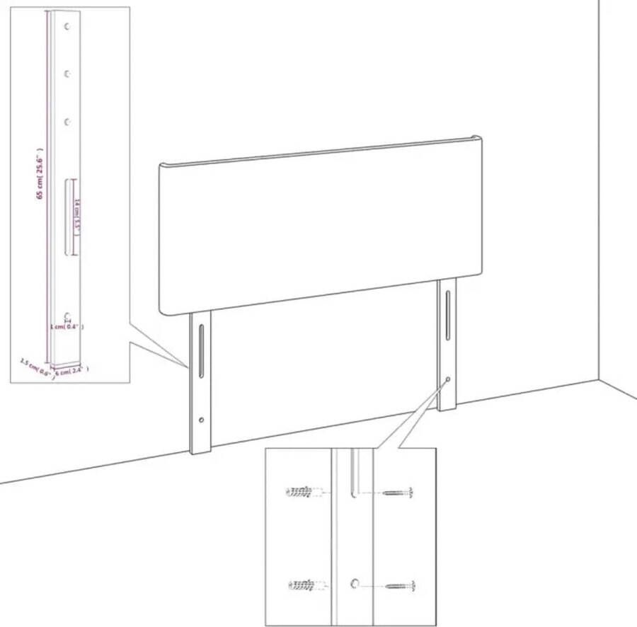 VidaXL -Bedframe-met-hoofdbord-kunstleer-crèmekleurig-100x200-cm - Foto 3