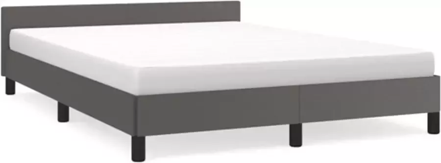 VIDAXL Bedframe met hoofdeinde zonder matras 140x190 cm grijs - Foto 3