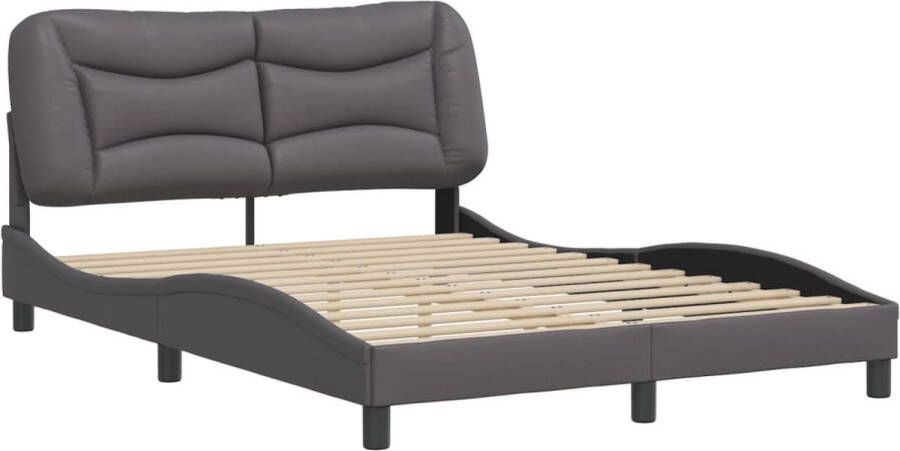 VidaXL Bedframe zonder matras Hvar kunstleer grijs 140x200 cm - Foto 2